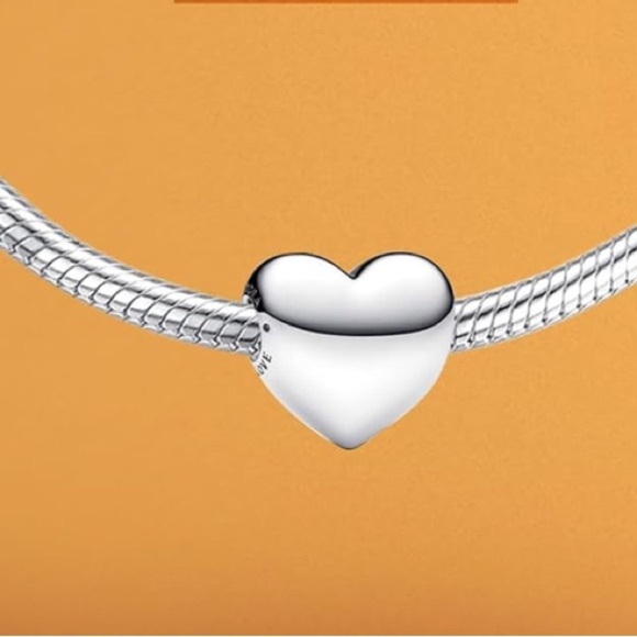 Silver puffy Heart Charm 925 fits all pandora bracelets - Picture 2 of 2